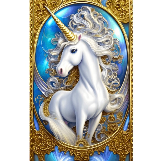 Diamond Painting 5D DIY Full Round Drill Unicorn Kit Decoración del hogar (NH3092) FLhrweasw Nuevo