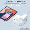 thumbnail image 6 of LENCENT 3 prong Power Strip with 3 Outlet 3 USB Charging Ports (17W/ 3.4A) 2 PC, 6.7ft Braided Extension Cord for indoor,Desktop & Wall Mountable, 6 of 7