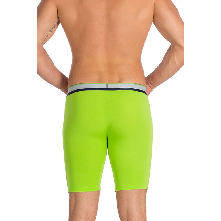 PrimeMan Men's Boxer Briefs - 9-Inch Leg, Titanium Color, Micro Modal Blend, Size Small