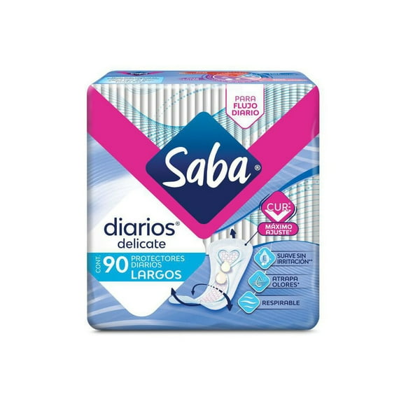 Protectores diarios Saba delicate largo 90 pzas