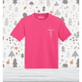 thumbnail image 2 of Shop4Ever Jesus Cross Cursive Script Pocket Size Toddler's Cotton T-Shirt 4T Hot Pink, 2 of 6