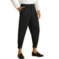 thumbnail image 5 of INSPIRE CHIC Men's Cropped Formal Solid Color Double Pleated Dress Pants 28 Black, 5 of 6