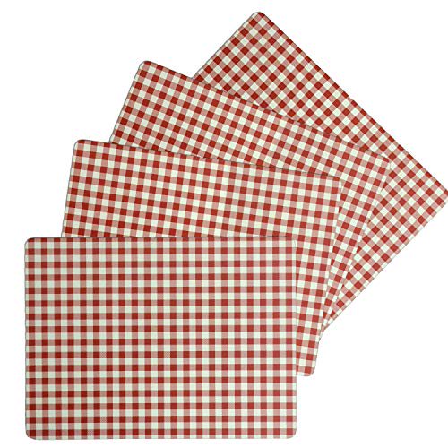 Benson Mills Cork Placemats (Calvin Gingham Check Placemat Red, 12" X