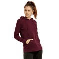 thumbnail image 2 of Women's Lightweight Cotton Single Jersey Active Pullover Hoodie Sweatshirt, Burgundy L, 1 Pack, 2 of 4