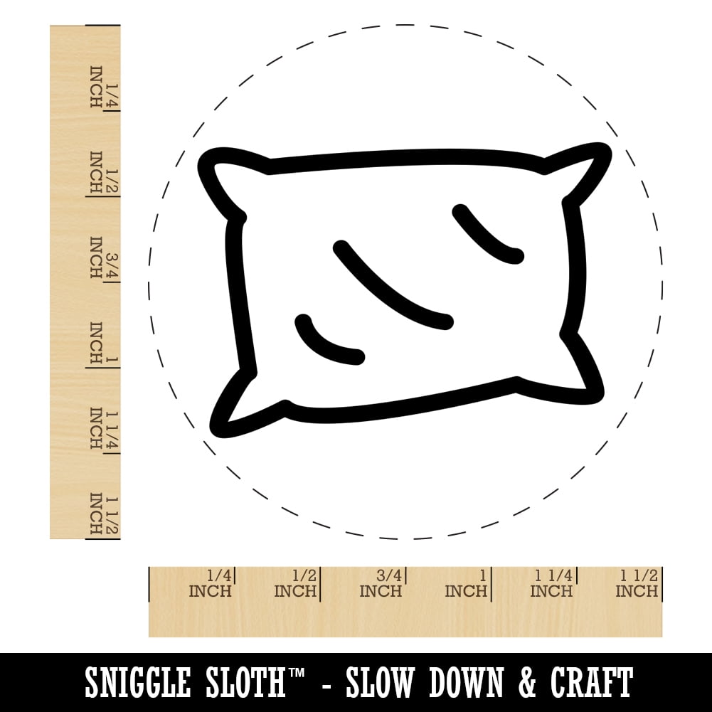 Pillow Sleep Doodle Self-Inking Rubber Stamp Ink Stamper - Blue Ink - Large 1-1/2 Inch