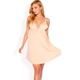 thumbnail image 6 of Women's Spaghetti Strap V-Neck Slip Dress with Empire Waist and Flowy Design- Beige,Medium, 6 of 7