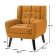 thumbnail image 2 of DREAMSIDEA Accent Chair Modern Upholstered Armchair for Living Room Button Tufted Reading Chair Bedroom Dorm Office,Orange, 2 of 5