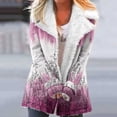 thumbnail image 2 of Herrnalise Jackets For Women Fashion Long Sleeve Pocket Plush Button Coat Shackets For Women 2024 fall Pink,M, 2 of 5