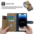 thumbnail image 2 of for Motorola Edge 30 Neo/Edge 30 Lite Leather Phone Case Wallet, Colors-block Style Folio Flip Cover Zipper Pocket, Anti-theft Multi Card Slot Cash Holder Photo Bag, Magnetic Buckle, Wrist Lanyard, 2 of 8