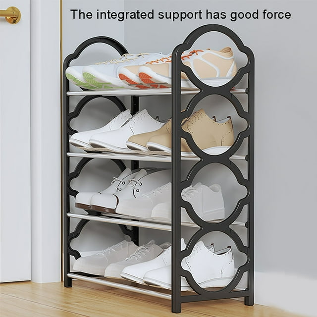 Étagère 2 Tenir Organisateur de Chaussures 4 Couches Étagère à Chaussures Portable Dispositif de Rangement pour Entrée Chambre Organisateur de Chaussures Multifonction