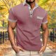 thumbnail image 1 of Blusa y camisa de manga corta con cuello vuelto para hombre, estilo casual, de color liso, con solapa, mangas, cuello redondo, botones y bolsillo., 1 of 7