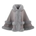 thumbnail image 2 of Samdudou Womens Winter Coats Thick Cloak Elegant Cape Outerwear Faux Fur Trimmed Shawl with Layered Fluffy Detailing for Cold Days Outdoor Occasions Sophisticated Look, 2 of 5