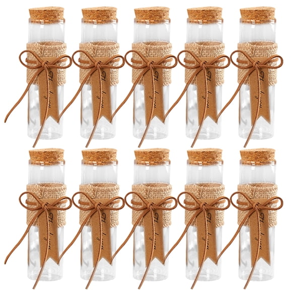 Wishing Bottle Glass Empty - 10PCS Transparent Message Jar Mini Candy Bottle