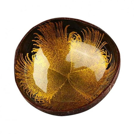 

Natural Coconut Key Candy Soup Salad Noodle Bowl Table Key Storage Section Coconut Bowl Ink Ornament Storage Bowl Colorful