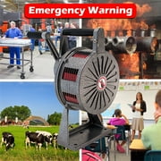 Vixen Horns Air Raid Hand Crank Siren ، بصوت عالٍ ثقيل Tornado Siren مع قاعدة / حامل طاولة ، إنذار غارة جوية ، تحذير البناء Horn VXS-1200M