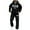 Black, variant on Wutalume Men's Zippered Sweatshirt Jacket Suit with USA Design, Casual Sports Set for Men, Solid Color Hoodie and Pants for Everyday and Athletic Wear,Black L