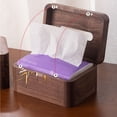 thumbnail image 4 of Tissue Box Cover Rectangle, Walnut Wood Tissue Box Holder with Magnetic Flip Cover, 4 of 7