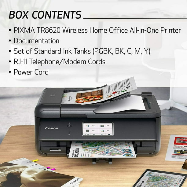 Canon Printer Copier, Fax Photo & Printing Airprint , Black TR8620 -
