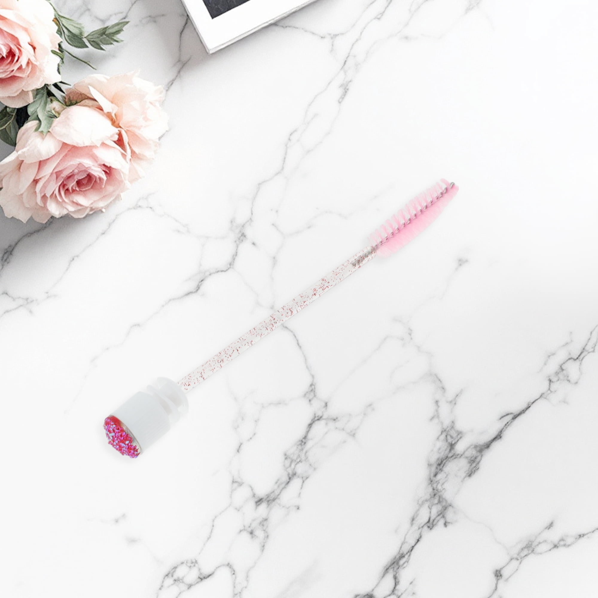 Unique Bargains 1 Pc Soft Reusable Eyelash Brush for Vacation in Tube Deep Pink