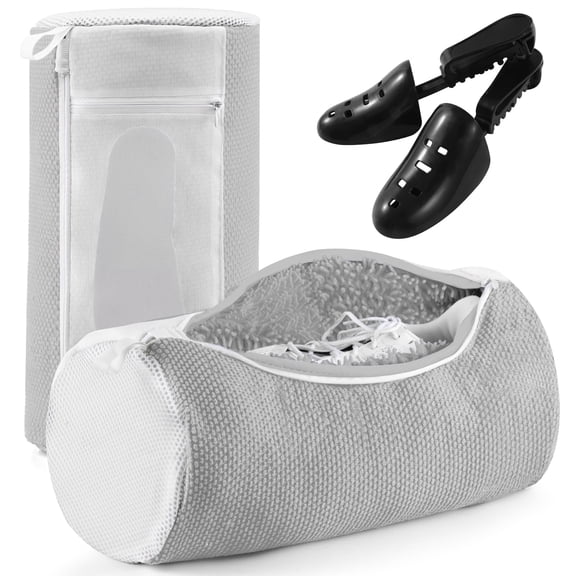 Avoalre Shoe Washing bag with Adjustable Shoe Tree, Deep Cleaning Shoe Laundry Bag for Washer and Dryer, Side Zipper Reusable Color-safe Shoe Care Solution for All Size Shoes