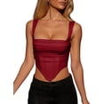 thumbnail image 4 of KOMOO Women's Bustier Corset Top Push Up Strap Tank Top Vintage Streetwear Crop Tops Party Clubwear Bodice, 4 of 6