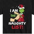 thumbnail image 3 of Dr. Seuss - The Grinch I Am The Naughty List - Toddler And Youth Short Sleeve Graphic T-Shirt, 3 of 5