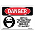 thumbnail image 1 of SignMission OS-DS-A-1824-L-1285 Signe de Danger OSHA de 18 x 24 Po - les Lunettes Doivent Être Portées, 1 of 1