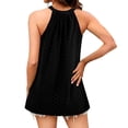 thumbnail image 4 of Lixiuxyad Plus Size Tank Tops For Women Women's Summer Sleeveless Halter Tops Casual Pleated Eyelet Tank Top Pointelle Flowy Shirt Blouse(Black L), 4 of 6