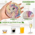 thumbnail image 3 of Haosy Set of 6 Drink Woven Coaster with Holder Heat Resistant Non-Slip Bar Coasters 4 Inches Colorful Cute Unicorn and Flower, 3 of 7