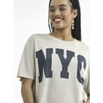 thumbnail image 4 of No Boundaries Boxy Cropped Graphic Tee with Short Sleeves, Women's, 4 of 5