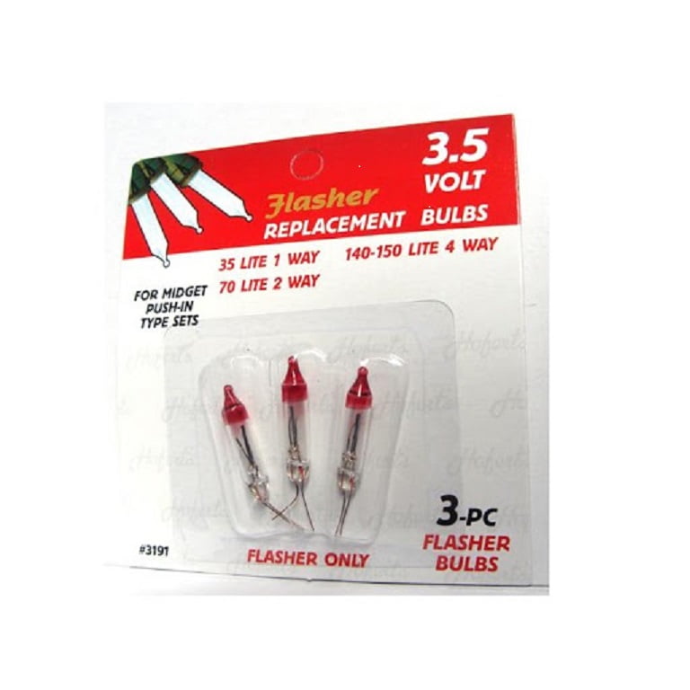 Hofert's Replacement Bulbs 3.5 Volts push-in Midget Set Red Band Clear Multi 