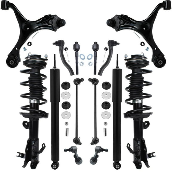 Detroit Axle - Front Struts w/ Coil Spring Rear Shocks Sway Bar Suspension Kit for 2013-15 Honda Civic - 14pc Set
