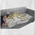 thumbnail image 6 of Hello Gorgeous Soft Flannel Fleece Throw Blanket, Calligraphy Words Brush Lettering on Graphic Sprayed Color, Cozy Plush for Indoor and Outdoor Use, 50" x 70", Yellow Earth Yellow, by Ambesonne, 6 of 6