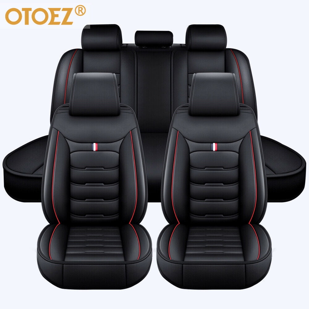 OTOEZ Car Seat Covers Full Set Leather Front and Rear Bench Backrest