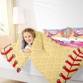 thumbnail image 3 of Castle Fairy Green Ice Cream Print Twin Bedding 7-Piece, Sport Baseball Glove Bedding Comforter Set, Pink Blue Yellow, 3 of 7