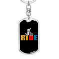 thumbnail image 5 of Ride Cycling Stainless Steel or 18k Gold Premium Swivel Dog Tag Keychain, 5 of 10