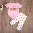 thumbnail image 4 of Newborn Baby Little Sister Romper Big Sister T-shirt+Long Pants Clothes Outfits, 4 of 9