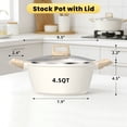 thumbnail image 4 of Nonstick Stock Pot with Lid, 4.5QT Stockpot Pasta Cooking Pot , Granite Casserole Soup Pot, Non Stick Stew Pot Cookware for Stews, Soups, Compatible with All Stovetops（White), 4 of 8