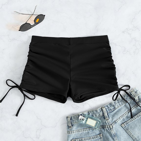 Aayomet Swim Shorts Women Boyshort Swim Bottoms Bathing Suit Bottoms Swimsuit Board Shorts Women's Bathing Suit Bottoms,Black Small