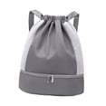 thumbnail image 3 of Milaget Sac à Dos à Cordon Sangle Réglable Sac de Sport Résistant à l'Eau Sac de Sport Gris, 3 of 9