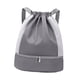thumbnail image 3 of Mochila con cordón y correa de hombro ajustable, mochila deportiva, almacenamiento de baloncesto Gris, 3 of 9