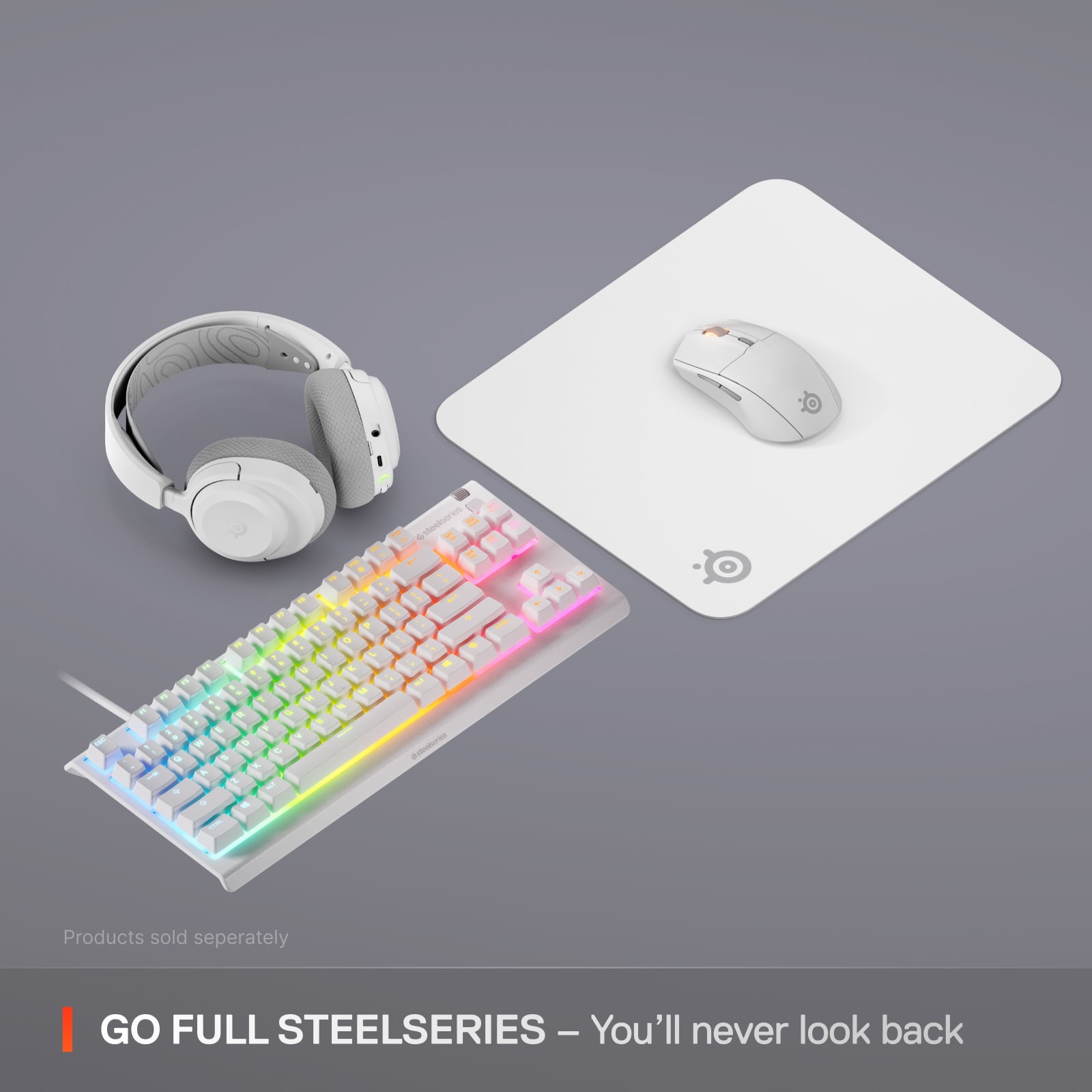 SteelSeries QcK Medium Gaming Mouse Pad — White — Non-Slip Silicone Rubber Base — Peak Tracking and Stability — 320 mm x 270 mm