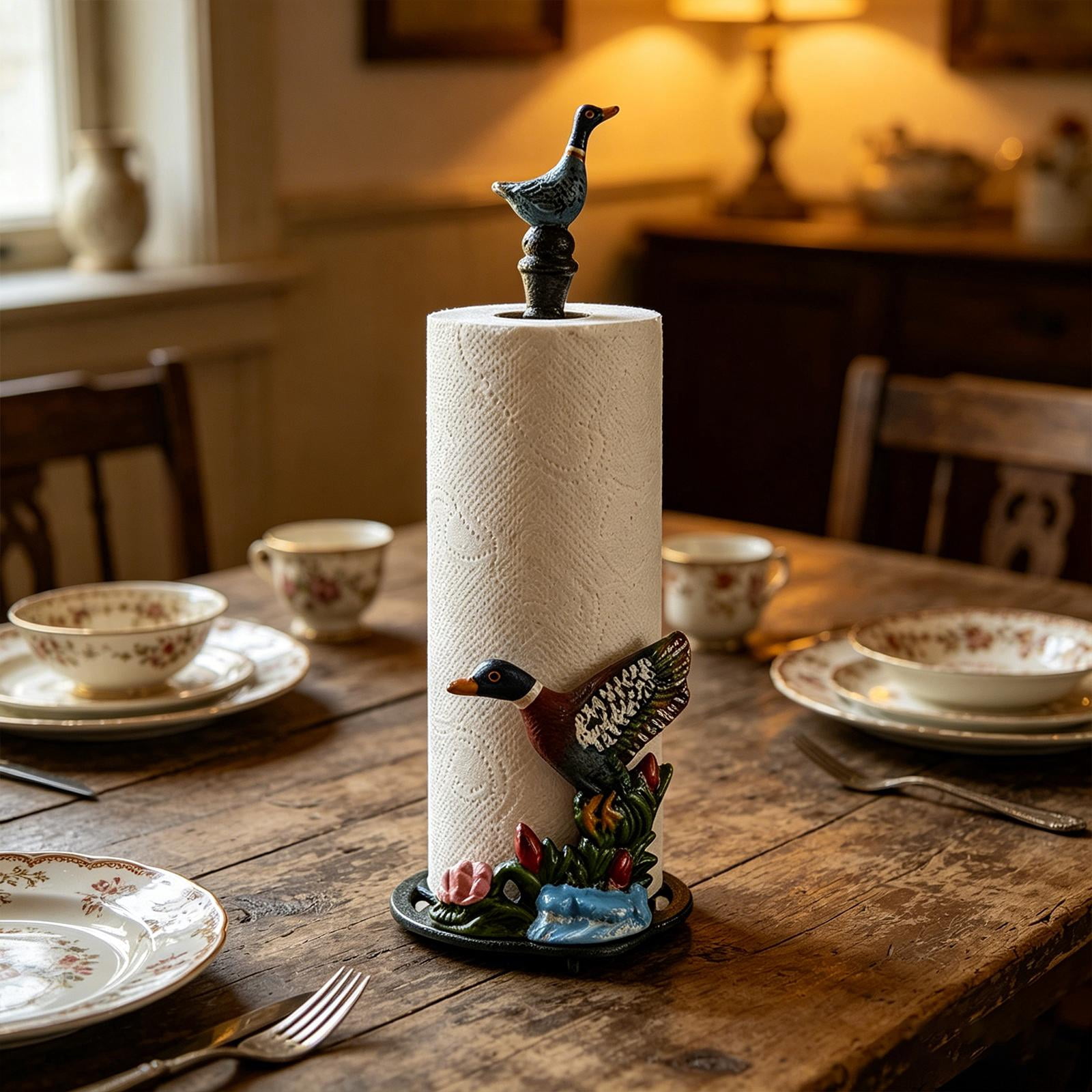 Fiocias Duck Paper Towel Holder Stand Bathroom Kitchen Use Premium Paper Roll Holder