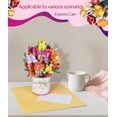 thumbnail image 3 of Pop Up Card, 3D Flower Bouquet Greeting Cards for Women with Note Card and Envelope for All Occasion, Mother's Day, Anniversary, Birthday, Thank You, Teacher Appreciation Card, 3 of 7