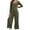 *Army Green, variant on VBVC Women's Square Neck Wide Leg Jumpsuit , Long Sleeve Zipped Romper For Women , Ladies' Elastic Waist One Piece Outfit with Pockets, Wine , S-2XL