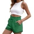 thumbnail image 5 of Minjewel Easy Fit Womens Shorts with Side Pockets and Drawstring Waist 5 Inch Inseam Lightweight Casual for Daily Wear,Army Green L, 5 of 7