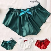 XZNGL Pajamas for Women Underwear Womens Silk Pajamas Women Silk Satin Sexy Flowers Floral Lace Pajamas Underwear Women Shorts S-Xxxl