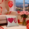 thumbnail image 5 of Soft Valentines Day Embroidered Heart Pillowcase - 45x45cm Cushion Cover Romantic Sofa Bed Decor Home Accent Thoughtful Gift for Couples Festive Decorative Pillow Cover, B, 1pc, 5 of 8