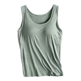 thumbnail image 4 of WAYUTE Tank Tops for Women with Built in Bras Wireless Camisole Top Seamless Slim Fit Solid Color Breathable Layering Top,Light Green,L, 4 of 4
