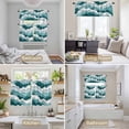 thumbnail image 6 of Turquoise Ombre Kitchen Curtains Sets for Windows 36 Inch Length, Modern Geometric Moire Abstract Art Rod Pocket Window Treatments Tier Curtains and Valances Set for Bedroom/Bathroom, 6 of 8